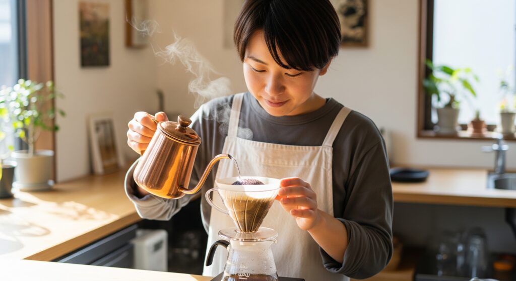 ネルドリップで淹れる本格的な一杯