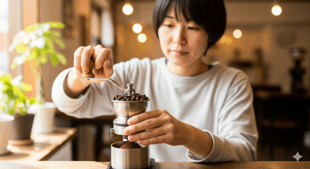 ペーパードリップでコーヒーを挽くときはどうすればいいですか？